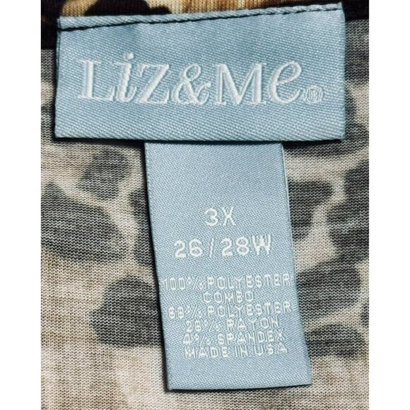 Liz & Me Womens 3X Cat Animal Print Open Front Cardigan Top 26/28W - Picture 5 of 8